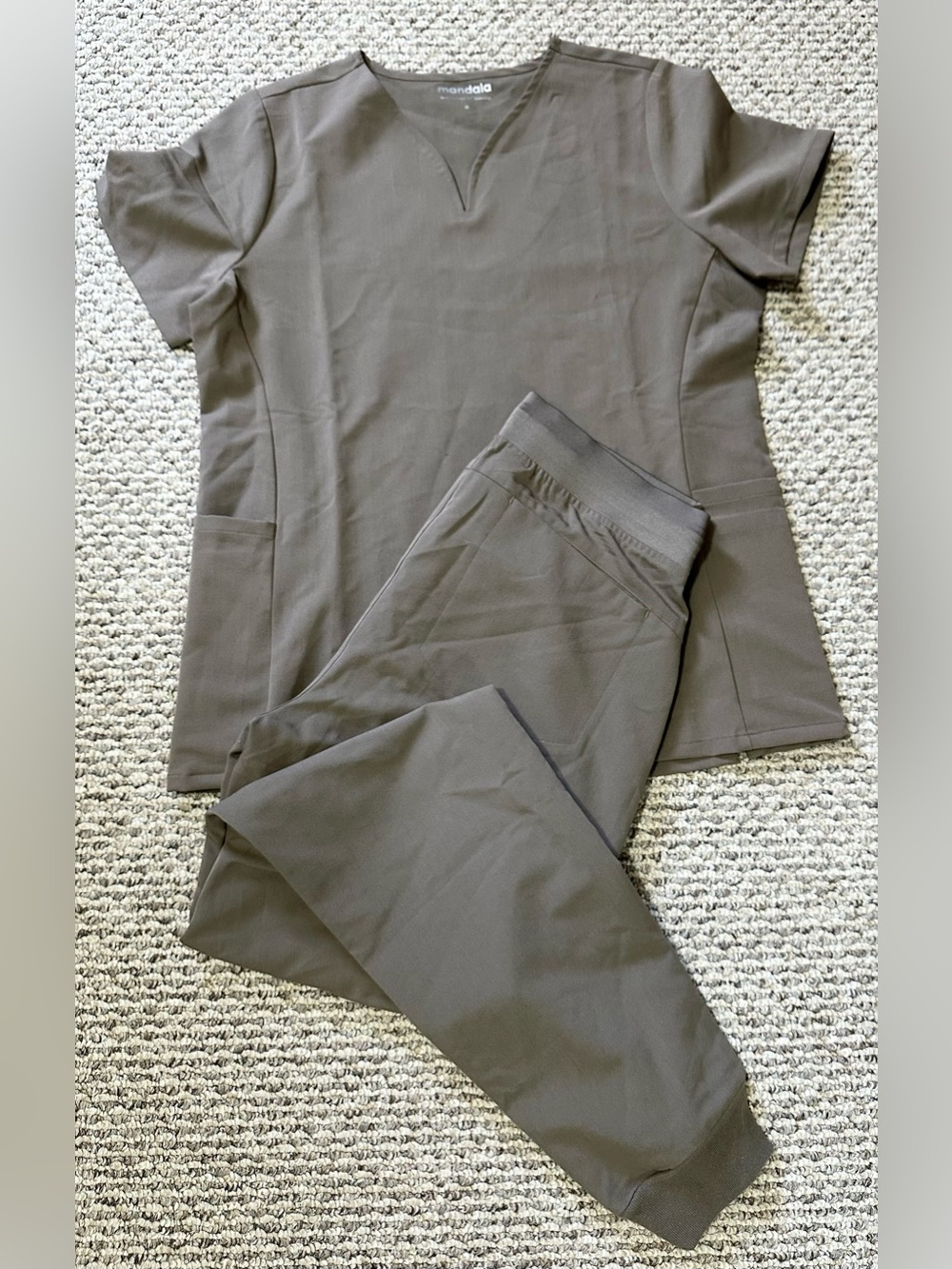 Mandala Scrubs Set - Truffle color